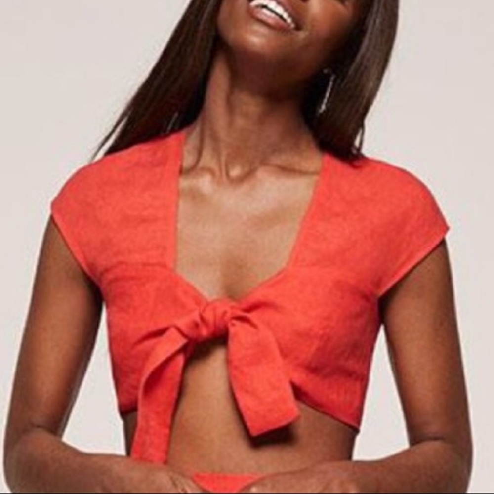Reformation red crop top NWT